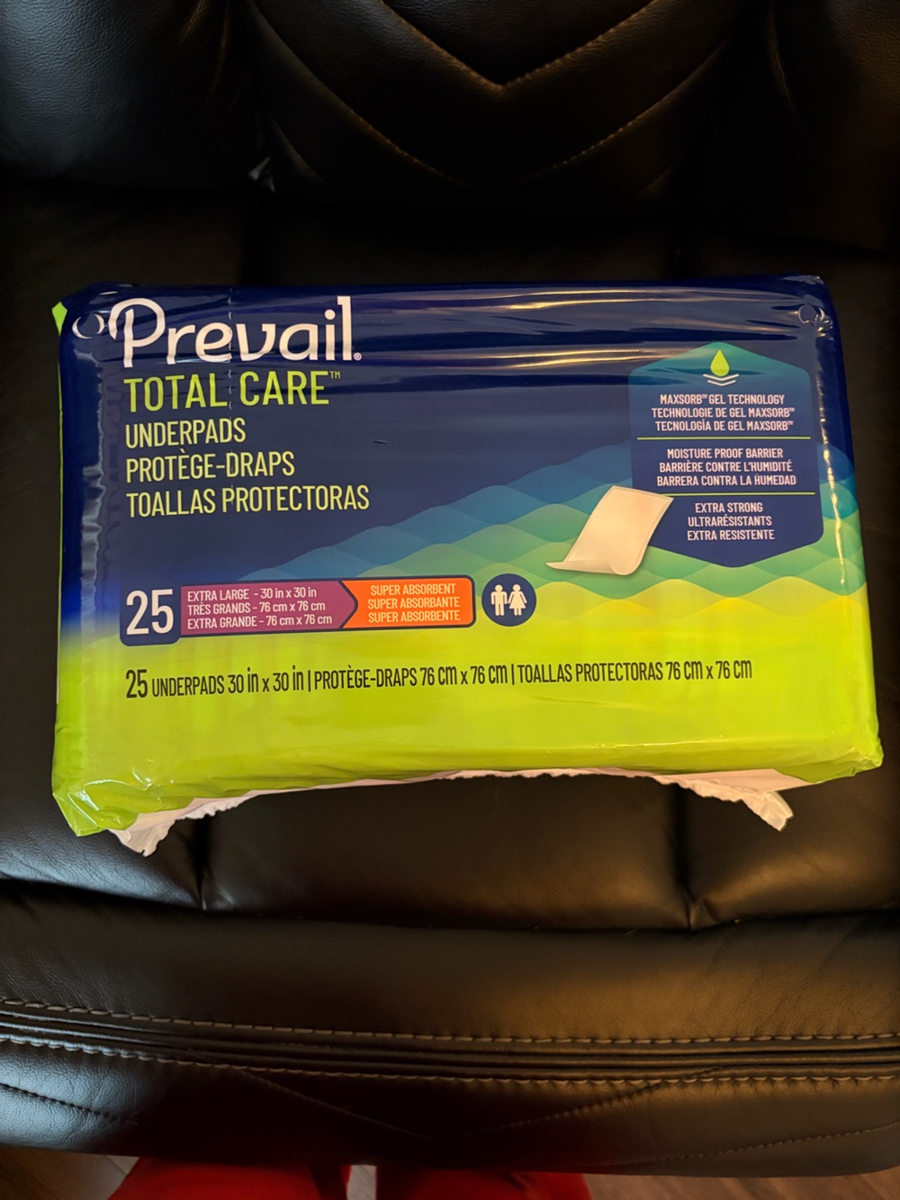 Total Care Extra Large Underpads - Blue/Green - 25 Count